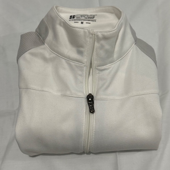 white jacket brand gear for sport size medium with full zipper and pocket - Picture 4 of 6